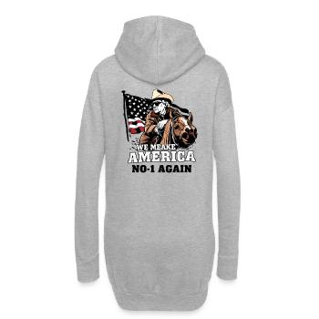 Amerika Cowboy - Hoodie-Kleid - Grau meliert - Hinten