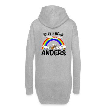 Schaf spielt Gitarre und ist anders - Hoodie-Kleid - Grau meliert - Hinten