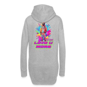 Liebe - Hoodie-Kleid - Grau meliert - Hinten