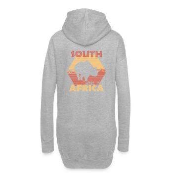 South Africa rhinocéros nature retro style cadeau - Sweat-shirt à capuche long Femme - gris chiné - Dos