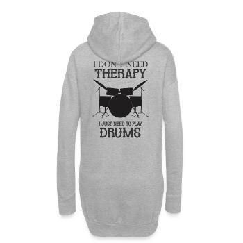 I Just Need To Play Drums - Hoodie-Kleid - Grau meliert - Hinten