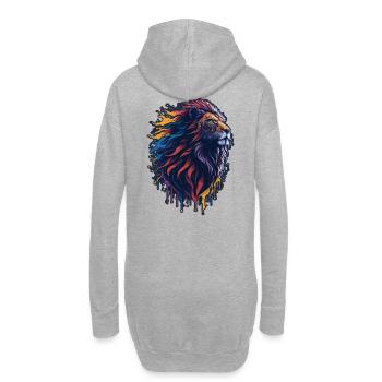 Lion - Sweat-shirt à capuche long Femme - gris chiné - Dos