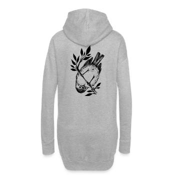 Kleiner frecher Vogel - Hoodie-Kleid - Grau meliert - Hinten