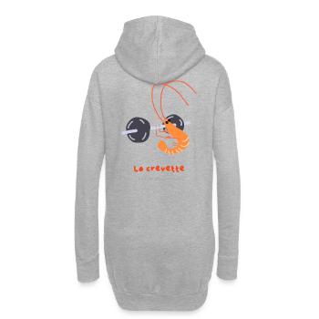 La crevette fait de la gonflette - Sweat-shirt à capuche long Femme - gris chiné - Dos