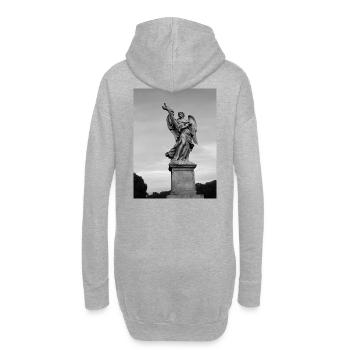 Engelstatue mit Kreuz in Grau - Hoodie-Kleid - Grau meliert - Hinten