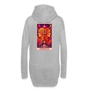Tarot Gémeaux - Sweat-shirt à capuche long Femme - gris chiné - Dos