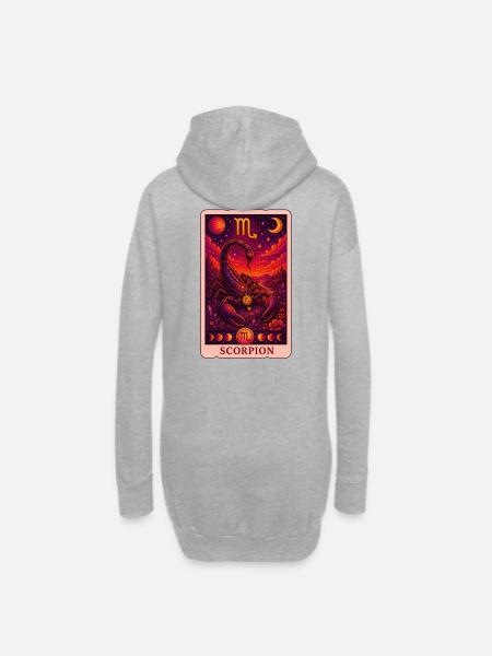 Skorpion-Tarot - Hoodie-Kleid - Grau meliert