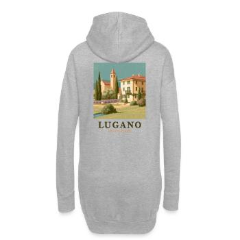 Lugano Villa Panorama - Sweat-shirt à capuche long Femme - gris chiné - Dos