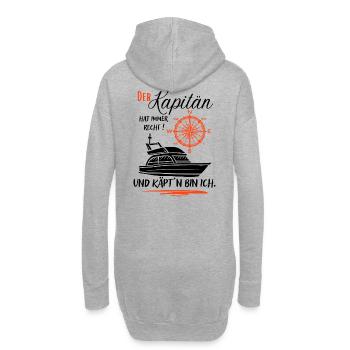 Kapitän Geschenk / Der Kapitän hat immer recht ... - Hoodie-Kleid - Grau meliert - Hinten
