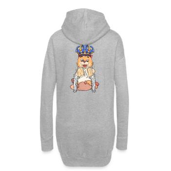 Fête roi chat sauvant fantasy verres de bière animal - Sweat-shirt à capuche long Femme - gris chiné - Dos