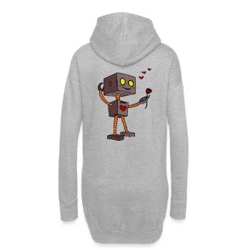 Roboter Liebe Valentin Romantik Fantasy Kinder - Hoodie-Kleid - Grau meliert - Hinten