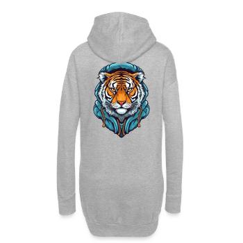 Stilisierter Tiger mit Hoodie-Design - Hoodie-Kleid - Grau meliert - Hinten