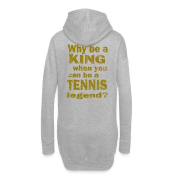 Tennis Why be a king Tennis legend Design - Hoodie-Kleid - Grau meliert - Hinten