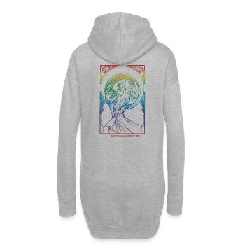 Alfons Mucha - Hoodie-Kleid - Grau meliert - Hinten