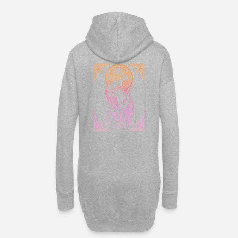Alfons Mucha - Hoodie-Kleid - Grau meliert