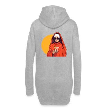 Nonne avec Aperoli Spritz / apéritif & lunettes de soleil - Sweat-shirt à capuche long Femme - gris chiné - Dos