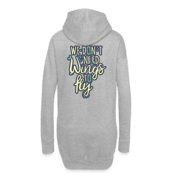 beau dire l'amour de l'amour calligraphie volant - Sweat-shirt à capuche long Femme - gris chiné - Dos