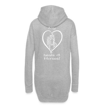 Mon coeur bat 4 chevaux! - Sweat-shirt à capuche long Femme - gris chiné - Dos