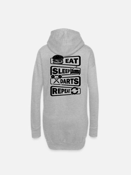 Dart,Darts,Eat Sleep Darts Repeat - Hoodie-Kleid - Grau meliert