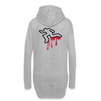 assassiner homicide coroner cadavre grandes lignes - Sweat-shirt à capuche long Femme - gris chiné - Dos