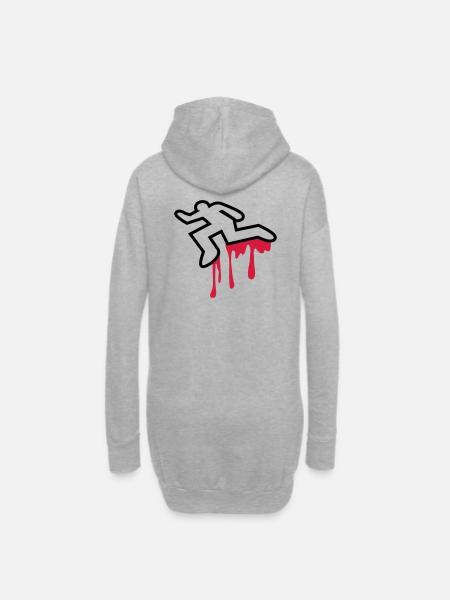 Mord Mord Leichenbeschauer Leiche umreißen - Hoodie-Kleid - Grau meliert