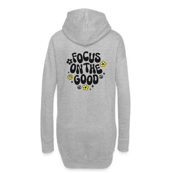 Focus sur le bon Spruch Trendy Retro Peace Love - Sweat-shirt à capuche long Femme - gris chiné - Dos