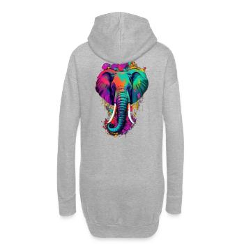 Elefant - Hoodie-Kleid - Grau meliert - Hinten