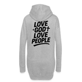 Liebe Gott und liebe Deinen Nächsten - Hoodie-Kleid - Grau meliert - Hinten