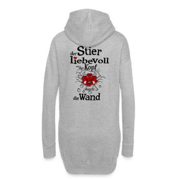 Sternzeichen Stier - Hoodie-Kleid - Grau meliert - Hinten