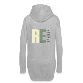 Nachhaltigkeit, ökologisch, Protest, Klimawandel - Hoodie-Kleid - Grau meliert - Hinten