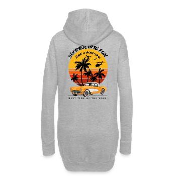 Sommer Zeit Spaß-Sommer Feeling - Hoodie-Kleid - Grau meliert - Hinten