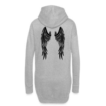 ailes noires - Sweat-shirt à capuche long Femme - gris chiné - Dos