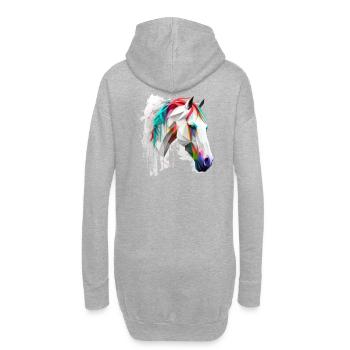 Art de la tête de cheval - Sweat-shirt à capuche long Femme - gris chiné - Dos