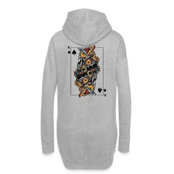 Eagle Owl Steampunk Jeu de cartes Spades King Poker - Sweat-shirt à capuche long Femme - gris chiné - Dos