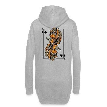Rhino Steampunk Jeu de cartes Spades Jack Poker - Sweat-shirt à capuche long Femme - gris chiné - Dos
