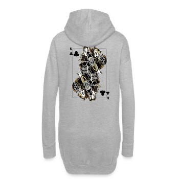 Panther Steampunk Jeu de Cartes Clubs Roi Poker - Sweat-shirt à capuche long Femme - gris chiné - Dos
