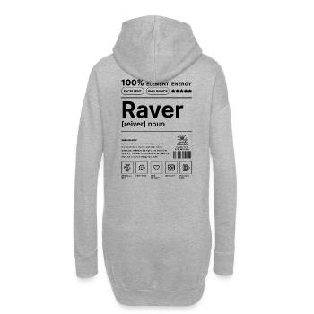 Raver-Lebensstil - Hoodie-Kleid - Grau meliert - Hinten
