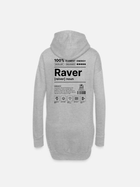 Raver-Lebensstil - Hoodie-Kleid - Grau meliert