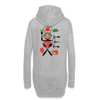 China Kitchen Collage - Hoodie-Kleid - Grau meliert - Hinten