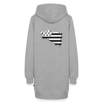 carte Bretagne drapeau Breizh - Sweat-shirt à capuche long Femme - gris chiné - Dos