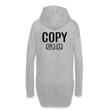 Papa Mama Kind Baby Geburt Geschenkidee Copy Paste - Hoodie-Kleid - Grau meliert - Hinten