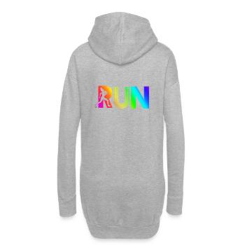 Regenbogen laufen laufen sportlich - Hoodie-Kleid - Grau meliert - Hinten