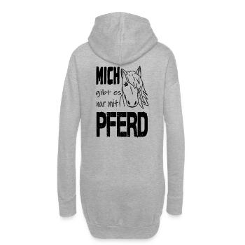 Pferd Pferde Mich gibt es nur mit Pferd - Hoodie-Kleid - Grau meliert - Hinten