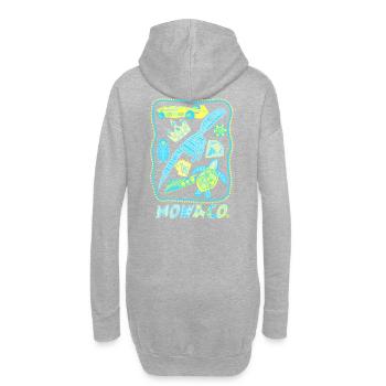 Illustration Monaco Côte d'Azur Pop Art - Hoodie-Kleid - Grau meliert - Hinten