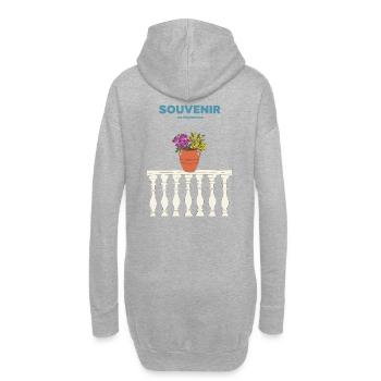 Souvenir Fleuri - Mediterranée et dolce vita - Sweat-shirt à capuche long Femme - gris chiné - Dos