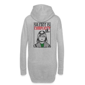 Silence is complicity, Free Gaza, Free Palestine - Sweat-shirt à capuche long Femme - gris chiné - Dos