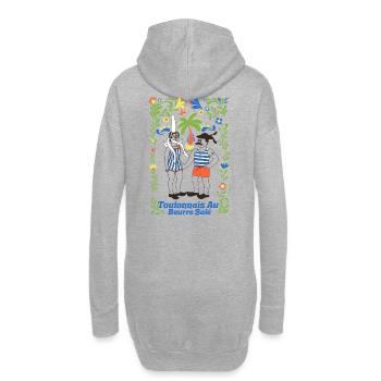 Toulonnais au Beurre salé - Sweat-shirt à capuche long Femme - gris chiné - Dos