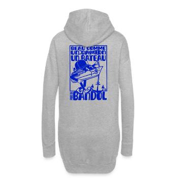 Retro Mittelmeer Bandol Boot Maskottchen - Hoodie-Kleid - Grau meliert - Hinten