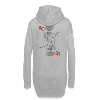 Tarot Roi d’Épée Turkiye Minmaliste - Sweat-shirt à capuche long Femme - gris chiné - Dos