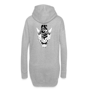 Masque de démon - Sweat-shirt à capuche long Femme - gris chiné - Dos